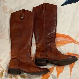 INC size 6.5 leather cognac brown boots